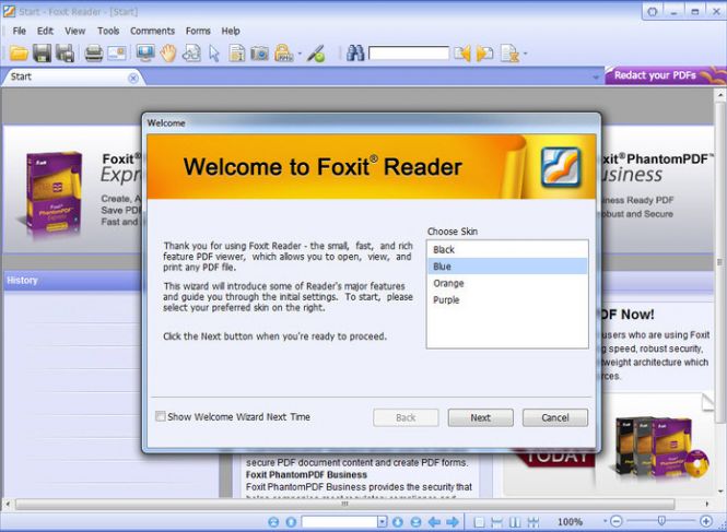 Foxit Reader main page