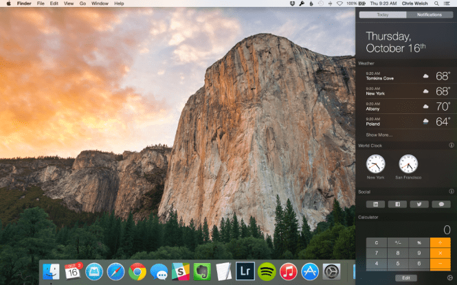 Mac OS X Yosemite 10.10.5 desktop