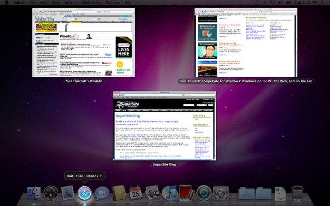 Mac OS X Snow Leopard interface and windows
