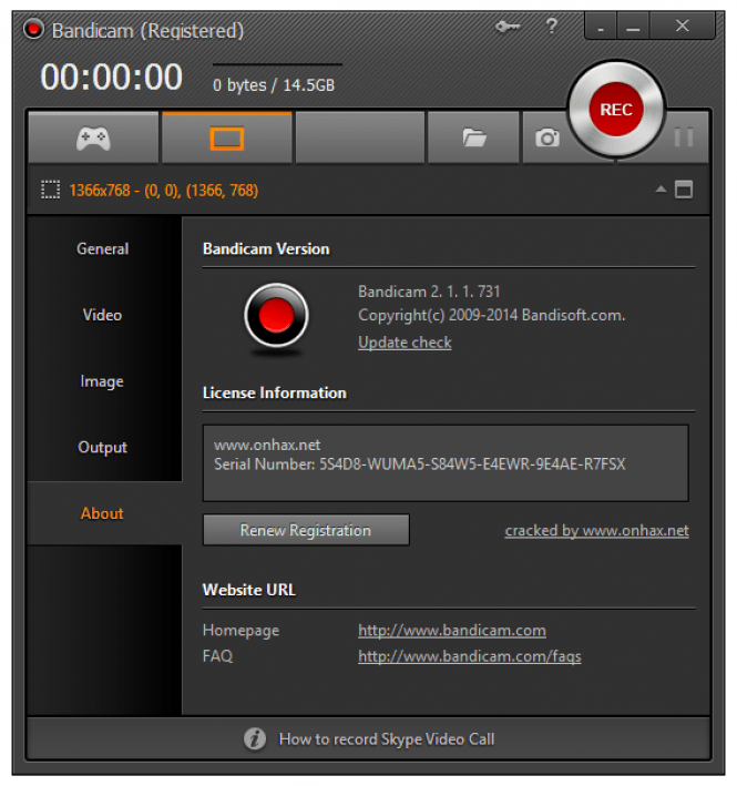 Bandicam interface