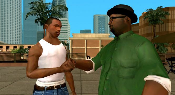 CJ and Big Smoke, the main characters of GTA: Sand Andreas