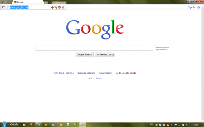 Google Chrome interface