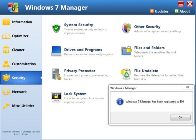 Windows 7 Manager features