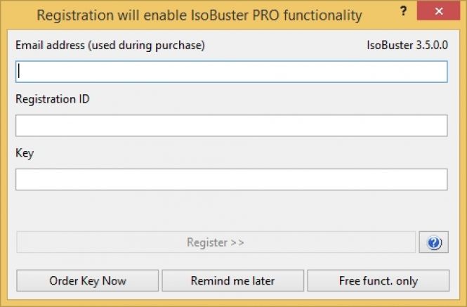 isobuster registration id and key