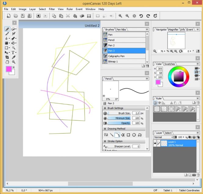 openCanvas Drawing Tools Default Placement