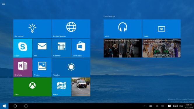 Windows 10 Insider Preview Last Version ISO Menu