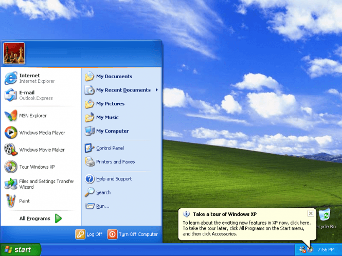 Windows XP SP3 ISO main menu