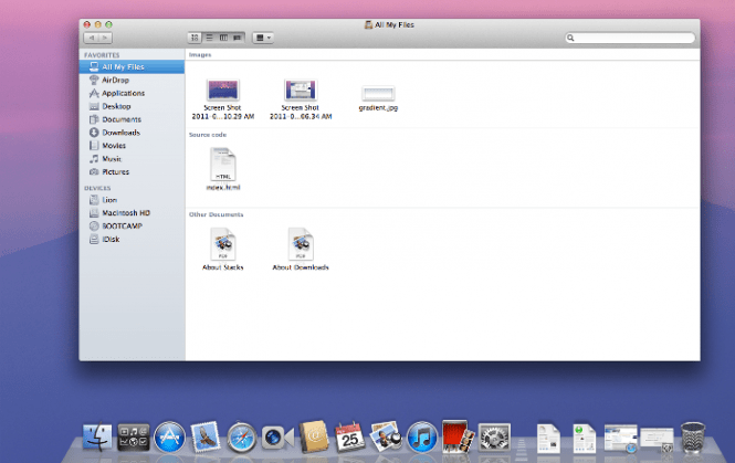Mac OS X Lion browsing