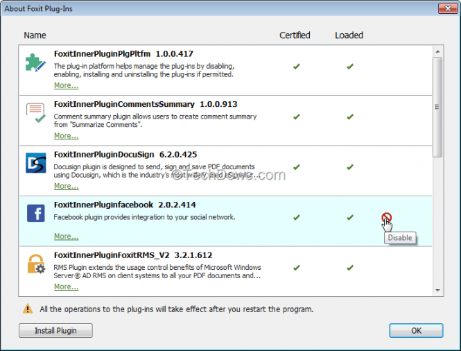 Foxit reader plug-ins