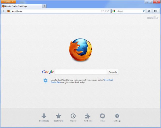 Mozilla Firefox starting page
