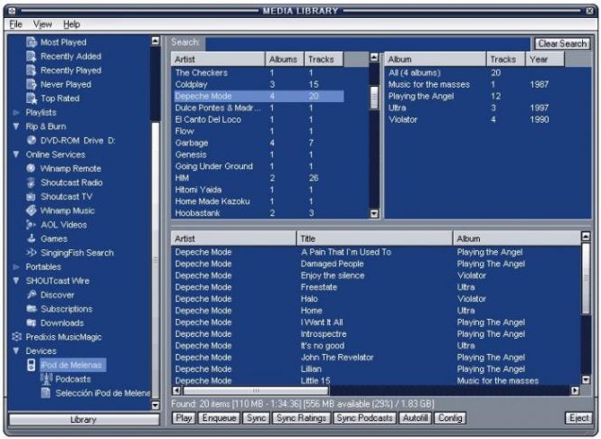 Winamp menus and styles