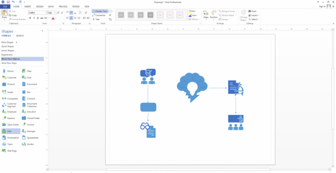 Visio Professional 2013 interface