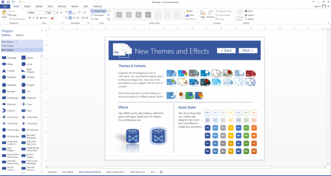 Visio Professional 2013 themes