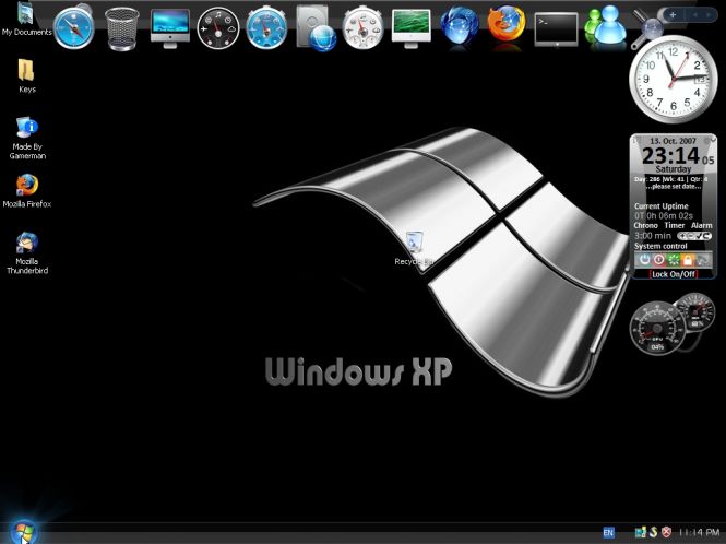 Windows XP SP3 Black Edition desktop