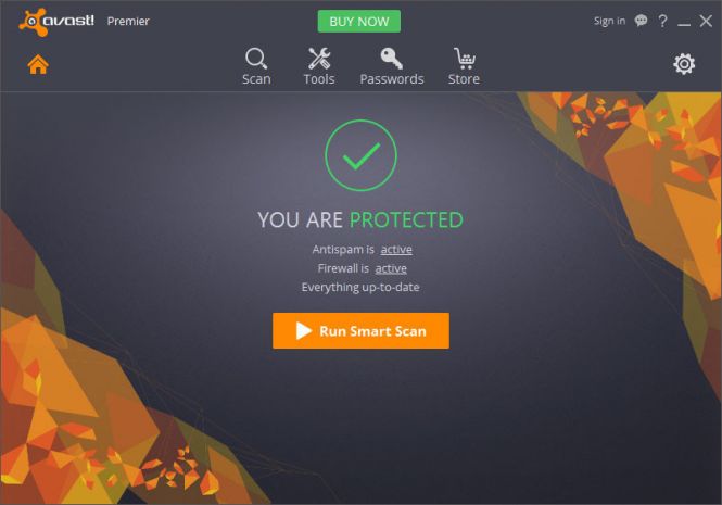 Avast Premier Antivirus 2016 interface