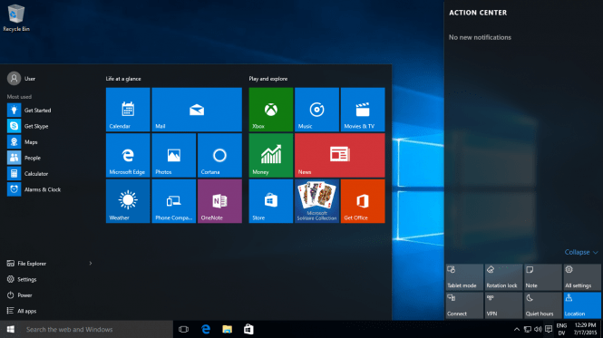 Windows 10 desktop