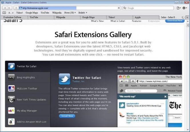 Safari extensions