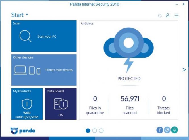 Panda Internet Security 2016 interface