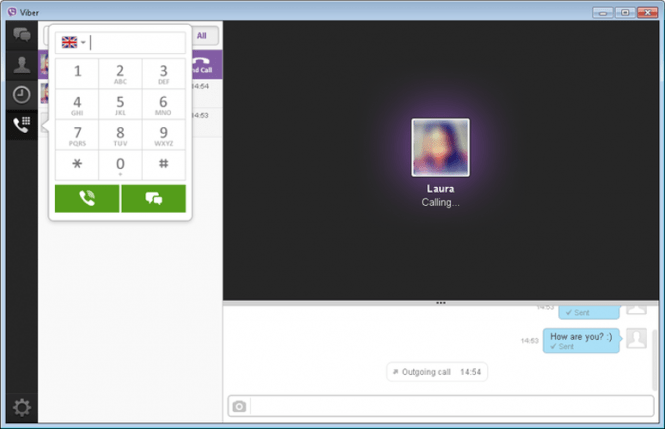 Viber for Windows: interface