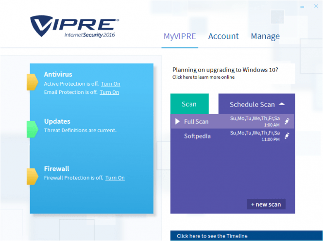 VIPRE Internet Security 2016 interface