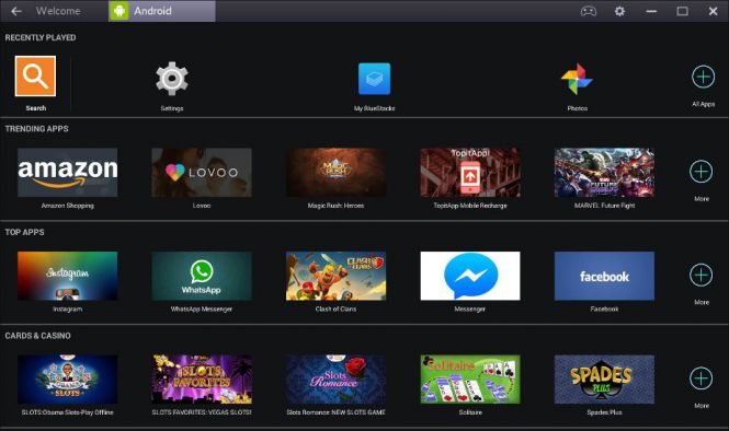 BlueStacks 2 interface