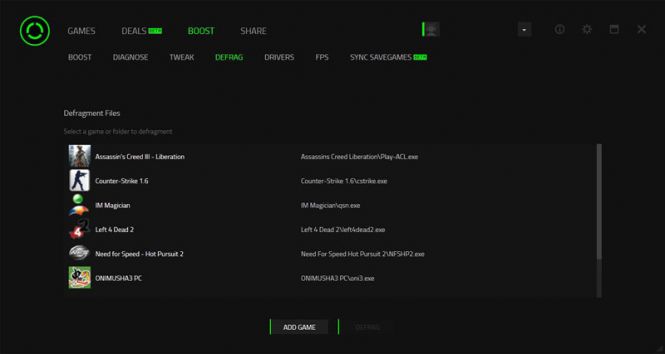 Razer Cortex functionality