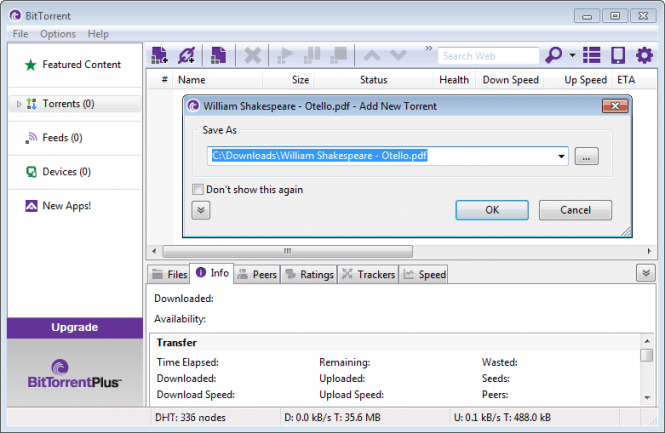 BitTorrent opening a file