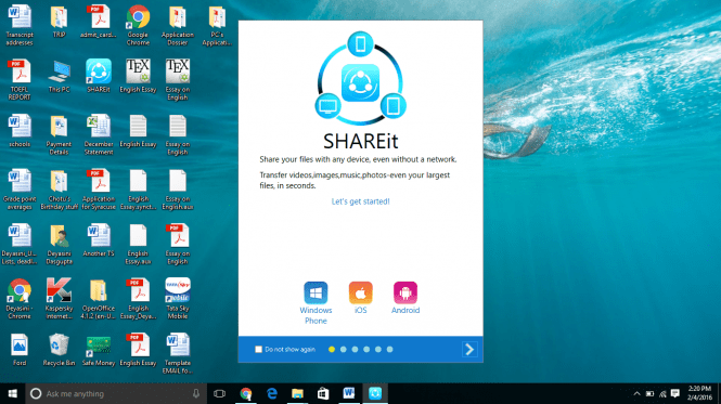 SHAREit launch screen
