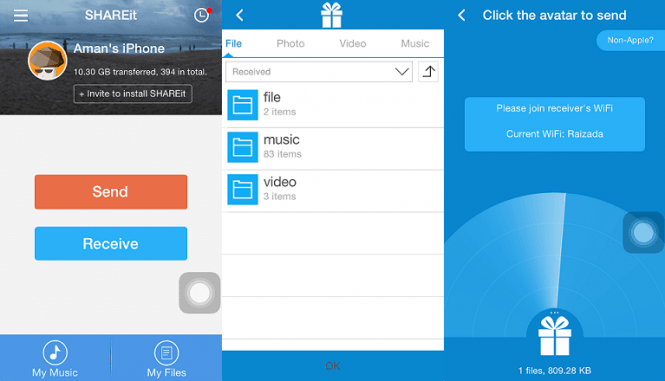 SHAREit file transfer