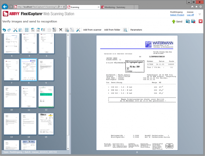 ABBYY FlexiCapture Web scanning