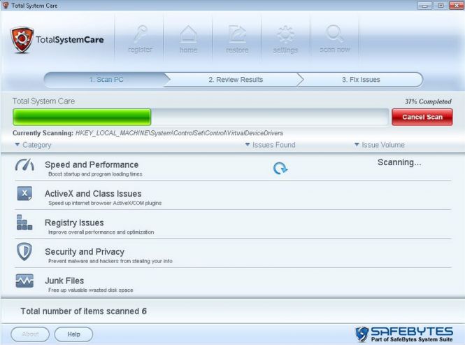 Total System Care scanning