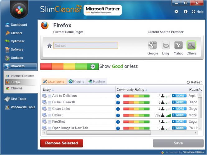 SLimCleaner Plus browser cleanup