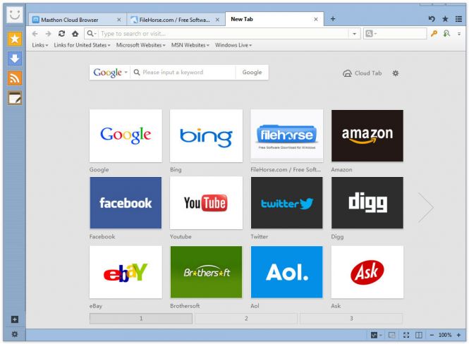 Maxthon Cloud Browser interface