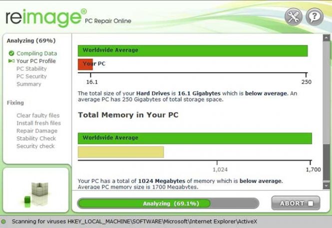 Reimage PC Repair interface