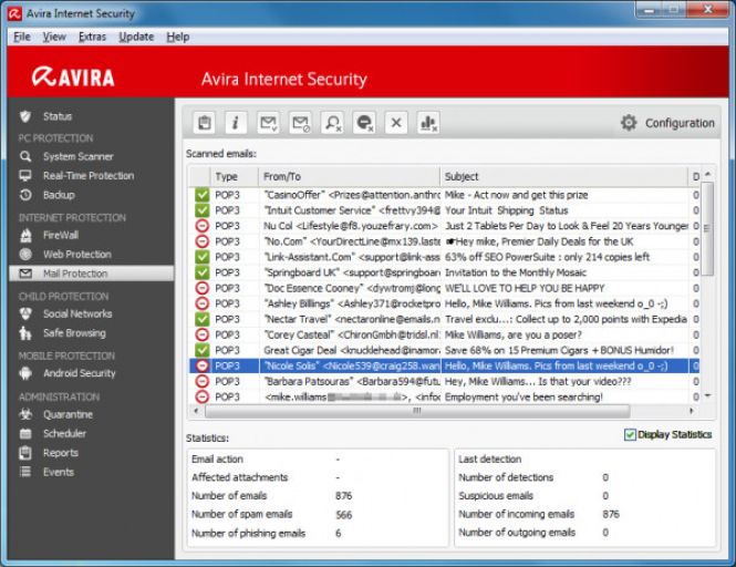 Avira Internet Security features