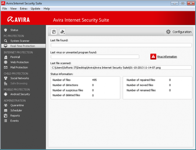 Avira Internet Security Suite interface