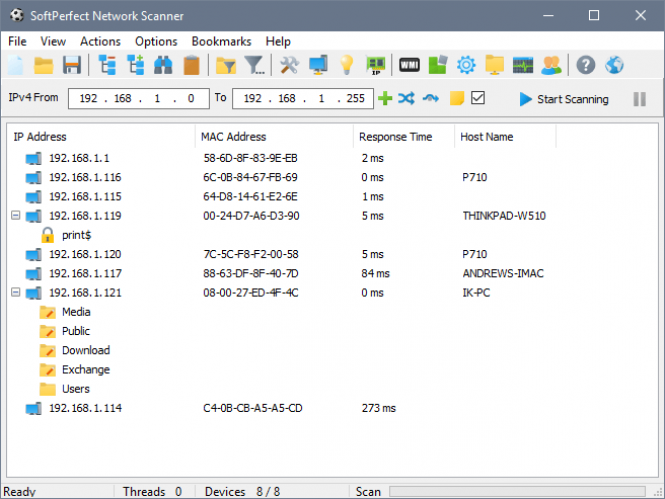 softperfect network scanner